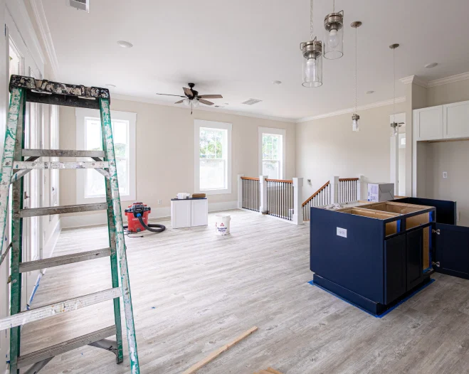 kitchen of residential house on going remodeling service